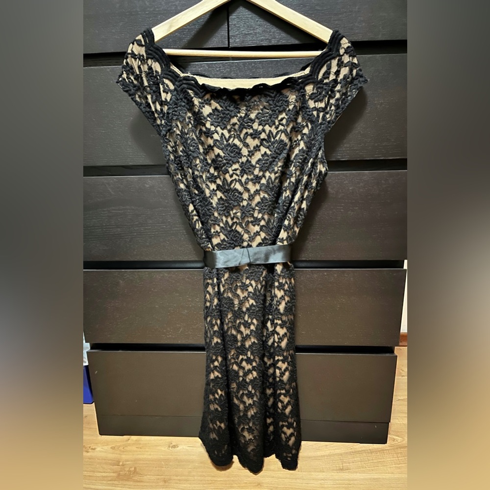 Black Lace Overlay Dress